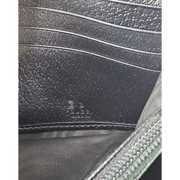 GUCCI Calfskin Web Ophidia Continental Wallet Black Striped Flap Leather GG Bag - Picture 14 of 16